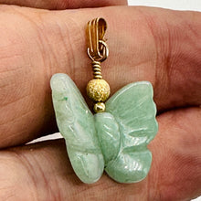 Load image into Gallery viewer, Flutter Carved Aventurine Butterfly 14Kgf Pendant | 1 1/4" Long | Green |