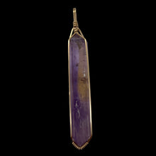 Load image into Gallery viewer, Ametrine Yellow Gold Wire Wrap Rectangle Point | 3" Long | Purple Gold |