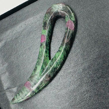 Load image into Gallery viewer, Ruby Zoisite Comma Pendant Bead | 94x28x6mm | Green, Red | 1 Pendant Bead |