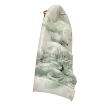 Load image into Gallery viewer, Harmony Stone Jade Buddha Pendant Bead | 50x30mm | Green White | 1 Pendant Bead|