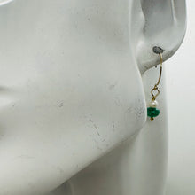 Load image into Gallery viewer, Emerald AAA Gemstone Earrings with 14K Yellow Gold Filled Findings| 3/4" Long |