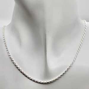 Italian Made 7.4 Grams of Sterling Silver 2mm Rope Chain Necklace | 24" |