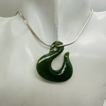 Load image into Gallery viewer, Hand Carved Genuine Jade Maori "Power" Fishhook Pendant Bead