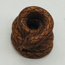 Load image into Gallery viewer, Year of the Snake 2025 Coiled Boxwood Bead | 1 Netsuke | | 17x22x23mm | Brown