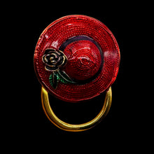 Load image into Gallery viewer, Society Designer Hat Brooch | 56x42x15mm | Sparkling Red | 1 Brooch |
