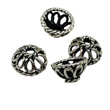 Load image into Gallery viewer, Wedding Bell 4 Filagree 9x5mm Silver Bead Caps 4016