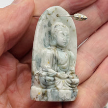 Load image into Gallery viewer, Harmony Stone Jade Buddha Pendant Bead | 1 Pendant Bead| | 50x30mm | White Green
