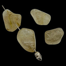 Load image into Gallery viewer, Gold Rutilated Quartz Nugget Beads Clear Quartz 4 Beads Brazil