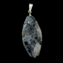 Load image into Gallery viewer, Ocean Jasper Sterling Silver Pendant | 2 1/4" Long | Lavender, Black| 1 Pendant|