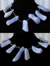 Load image into Gallery viewer, Natural Blue Chalcedony Bead Strand | 663cts | 32x15x13 to 50x16x12mm| 14 Beads|