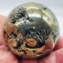 Load image into Gallery viewer, Pyrite Sphere Display Item | 384g | 2 1/4" | Golden | 1 Collector's Sphere |
