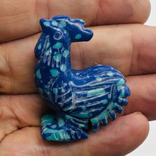 Load image into Gallery viewer, Crowing Rooster Animal Carving | 1 Figurine | | 1 3/4 x 1 3/8" | Blue, Green