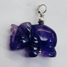 Load image into Gallery viewer, Amethyst Carved Elephant Sterling Silver Pendant |20x16x9mm (Elephant)|