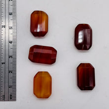 Load image into Gallery viewer, Five Beads of Faceted Carnelian Agate 12x18mm Rectangular Beads 10600P