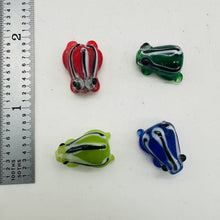 Load image into Gallery viewer, Frog Lampwork Glass Jumping Frog Beads | 17x12x9mm | Multi-Color | 4 Beads