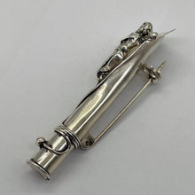 Load image into Gallery viewer, Cupid with Flute Sterling Silver Long Bell Pin | 2" Long | Silver | 1 Lapel Pin|
