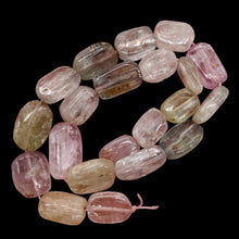 Load image into Gallery viewer, Kunzite Flat Nugget Bead Strand | 22x13x6 to 17x12x5mm | Pink, Green, Clear |