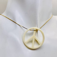 Load image into Gallery viewer, Peace Pendant Round | 30x3mm | White | 1 Bead |