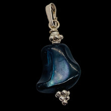Load image into Gallery viewer, Black Lip Shell Sterling Silver Drop Pendant | 1" Long | Black White| 1 Pendant|