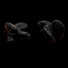 Load image into Gallery viewer, Soaring Carved Onyx Eagle Animal Figurine Bead | 18x18x7mm | Silver black