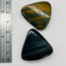 Load image into Gallery viewer, Tiger Eye Triangle Half-Strand Beads |30x7mm | Bronze, Blue, Black | 7 beads |