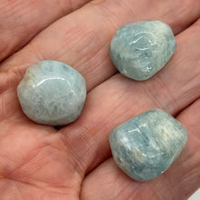 Load image into Gallery viewer, Aquamarine Smooth Nugget Bead Parcel | 20x16x13 - 17x16x13mm | Blue | 3 Beads |