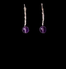 Load image into Gallery viewer, Unique Amethyst and 14Kgf Stiletto Earrings 5703