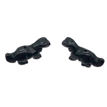 Load image into Gallery viewer, Dinosaur 2 Carved Obsidian Diplodocus Beads | 25x11.5x7.5mm | Black