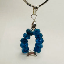 Load image into Gallery viewer, Dazzle Blue Apatite Moon Goddess 14K Gold Filled Pendant | 1" Long |