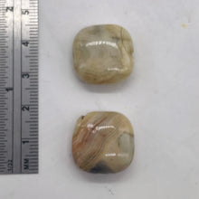 Load image into Gallery viewer, Two Beads of Wild Crazy Lace Agate Square Coin Beads 9225