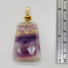 Load image into Gallery viewer, Fluorite 14K Gold Filled Wire Wrap Trapezoid Pendant| 2" Long | Purple, Clear |