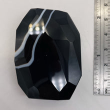 Load image into Gallery viewer, Onyx Flat Faceted RectangularPendant Bead | 50x48x14mm | Black White | 1 Bead |