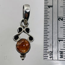 Load image into Gallery viewer, Amber Sterling Silver Bezel Set Pendant | 3/4" Long | Amber | 1 Pendant |