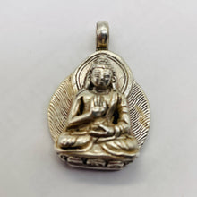 Load image into Gallery viewer, Sitting Sterling Silver Buddha Pendant | 1 1/4" Long | Silver | 1 Charm |