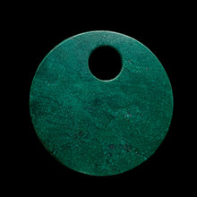 Load image into Gallery viewer, Green African Jade Pi Circle Pendant Bead | 50x5mm |12mm Hole |
