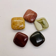 Load image into Gallery viewer, 5 Imperial Jasper 20x18x6mm Square Coin Beads 10259P