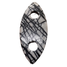 Load image into Gallery viewer, Picasso Jasper Marquis Pendant Bead | 77x32x5mm | Gray Black | 1 Bead |