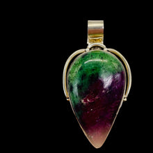 Load image into Gallery viewer, Ruby Zoisite Sterling Silver Goddess Pendant | 2" Long | Red Green | 1 Pendant |