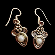 Load image into Gallery viewer, Fresh Water Pearl Sterling Silver Earrings | 1 1/2" Long | White | 1 Pair |