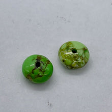 Load image into Gallery viewer, Gaspeite High Grade 7mm Rondelle Beads | 7mm | Green Brown | 2 Beads |