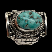 Load image into Gallery viewer, Turquoise Sterling Silver Oval and Heart Ring| Size 10 | Blue | 1 Ring |