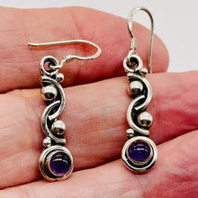 Load image into Gallery viewer, Amethyst Sterling Silver Drop/Dangle Earrings | 1 1/2" Long | Purple | 1 Pair |