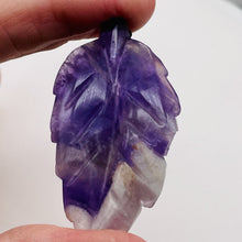 Load image into Gallery viewer, Amethyst Carved Pendant Leaf | 60x30x8mm | Purple White | 1 Bead |