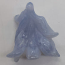 Load image into Gallery viewer, Blue Chalcedony Carved Druzy 65 cts Triple Drilled Flower Bead | 40x25x20mm |