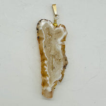 Load image into Gallery viewer, Druzy Agate Slice Designer 14kgf Pendant | 2 1/4" Long | Druzy Agate Crystal |