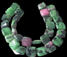 Load image into Gallery viewer, Magical Ruby Zoisite Square Bead 7.5" Strand 9560HS