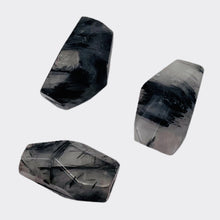 Load image into Gallery viewer, Rutilated Quartz Faceted Beads | 21x13x19 to 25x13x15 | White Black | 3 Beads