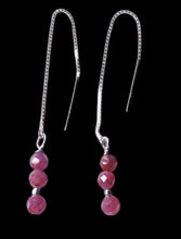 Load image into Gallery viewer, Glam Natural Sapphire & Silver Earrings 306618D