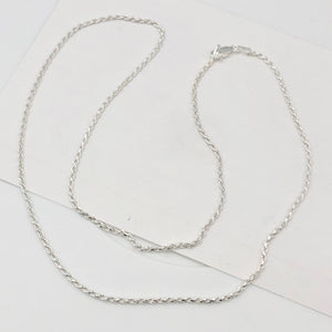 Italian Made 7.4 Grams of Sterling Silver 2mm Rope Chain Necklace | 24" |