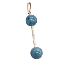 Load image into Gallery viewer, Aquamarine Dangle Drop Sterling Silver Pendant | 1 1/2" Long | Blue |